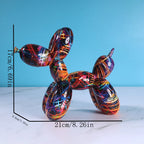 Water Transfer Balloon Dog Sculpture Resin Craft Decorative Piece for Bedroom, Living Room, and Study with Trendy Style