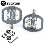 BUCKLOS Mountain Bicycle Pedals Sealed Bearing Dual Clipless Flat & Lock Pedal for Shimano SPD Nylon Bike Pedals Cycling Parts