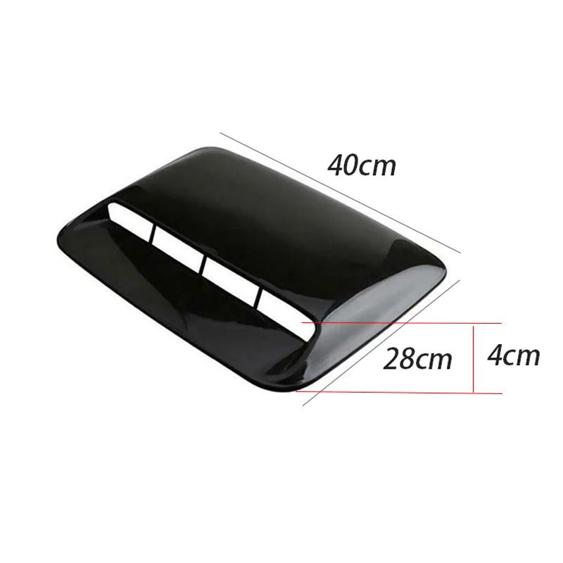 40cm Universal Car Air Flow Decorative Intake Hood Scoop Bonnet Vent Sticker Cover Hood Geared to fit any FLAT Hood Vehicle