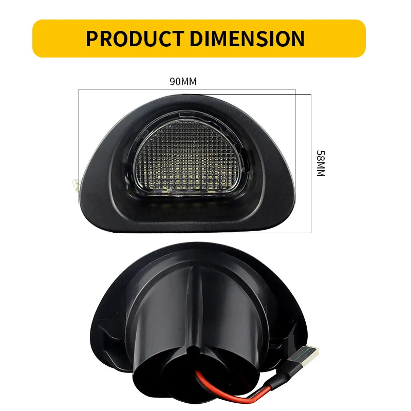 2pcs Canbus LED License Number Plate Light For Peugeot 107 05-14 For Citroen C1 MK I 05-13 Replace OEM Number 6340E2, 6340 E2