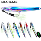 7Pcs 40g 60g 80g 100g Luminous Fast Jigging Casting Lure 7Colors Fishing Metal Jig Bait With Double Assist Hook