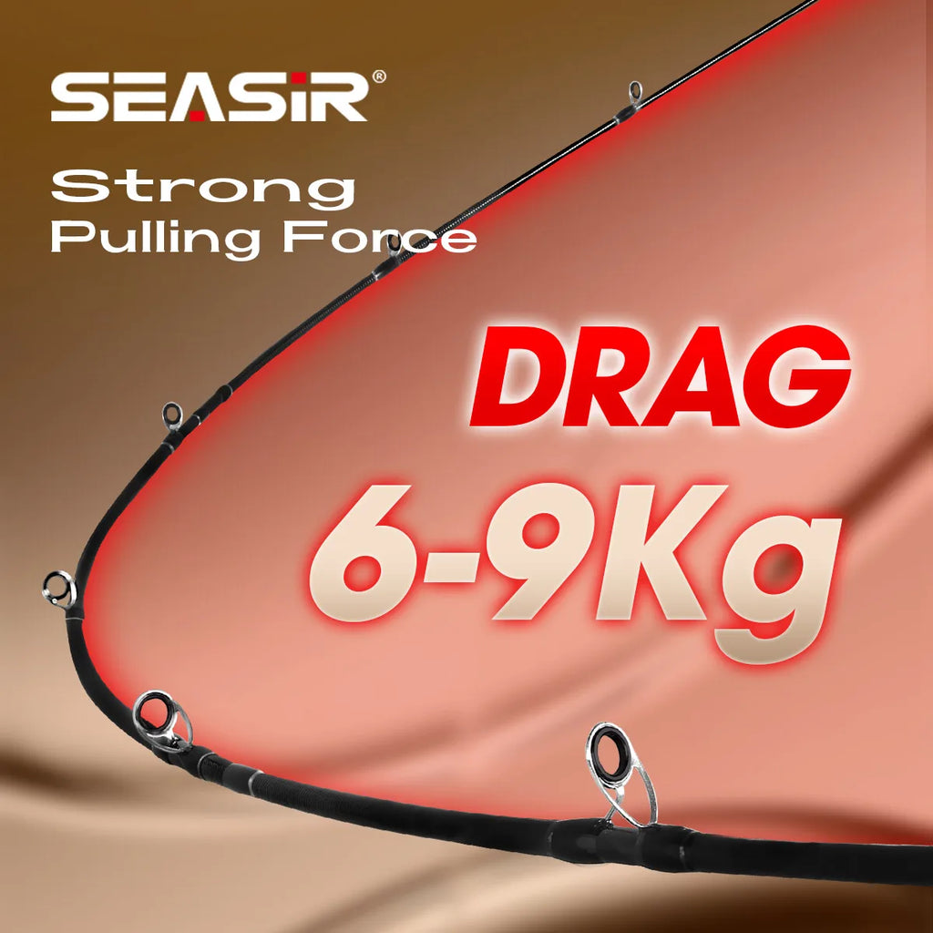 Seasir Salminus XF M/MH Spining&Casting Fishing Rod FUJI O Guide Rings 1.83M Drag 7-9KG 4-Piece Heavy Power All-Round Travel Rod