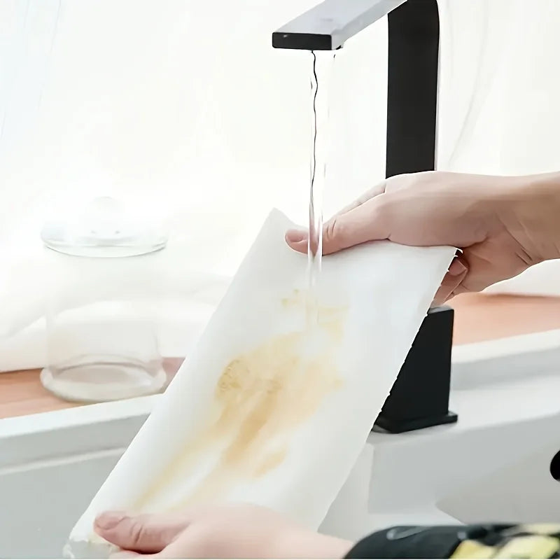 1 roll (400 sheets), lazy cloth, disposable kitchen tissue, washable dry and wet dual-use towel, dishcloth, non stick oil cloth,