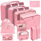 7/10 Pcs Set Travel Organizer Storage Bags Suitcase Packing Cubes Cases Portable Wardrobe Luggage Clothes Shoe Pouch Fold