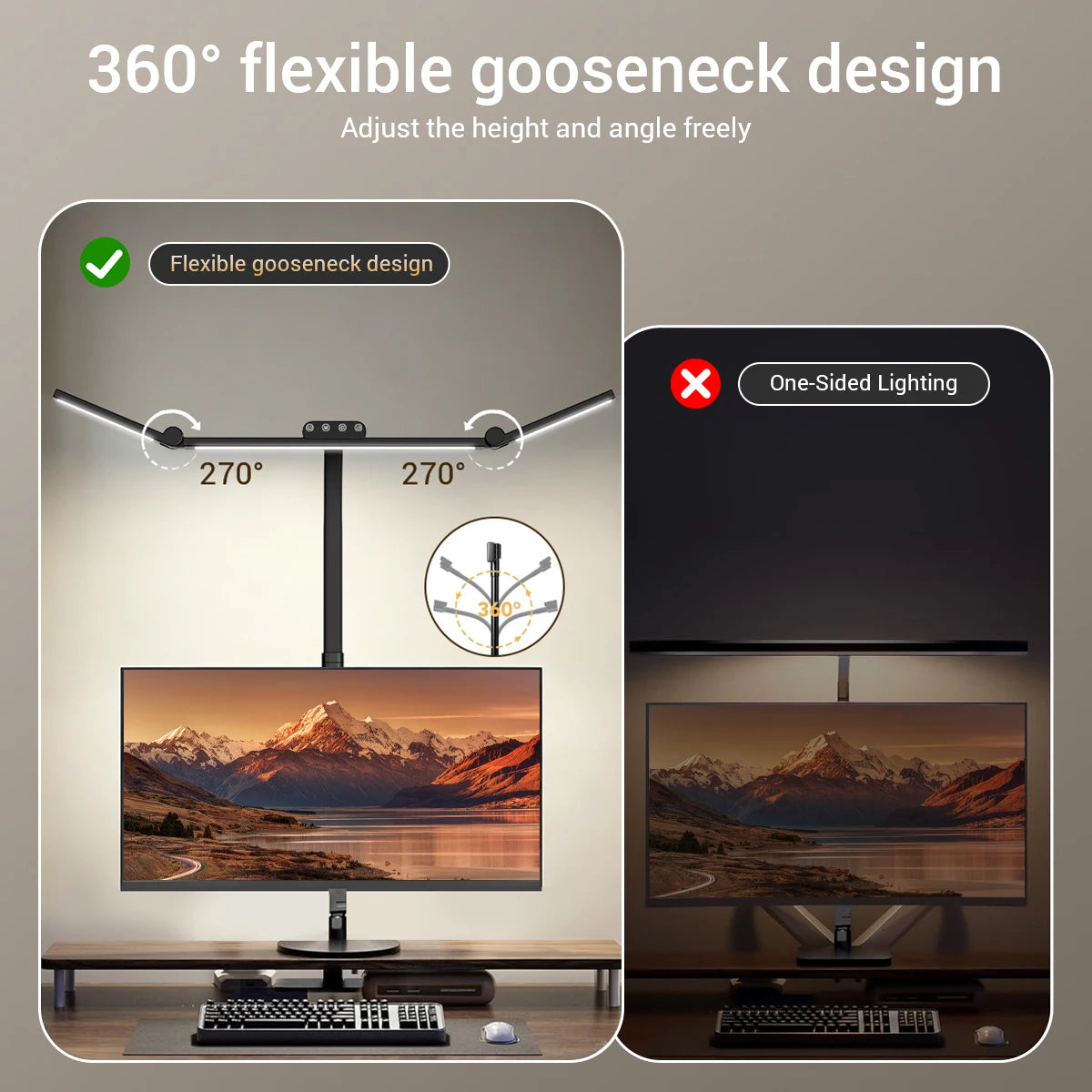 Ultra Bright LED Desk Lamp with Base, Dimmable 28.2" Flexible Adjustable Gooseneck Swing Arm Table Light for Home Office