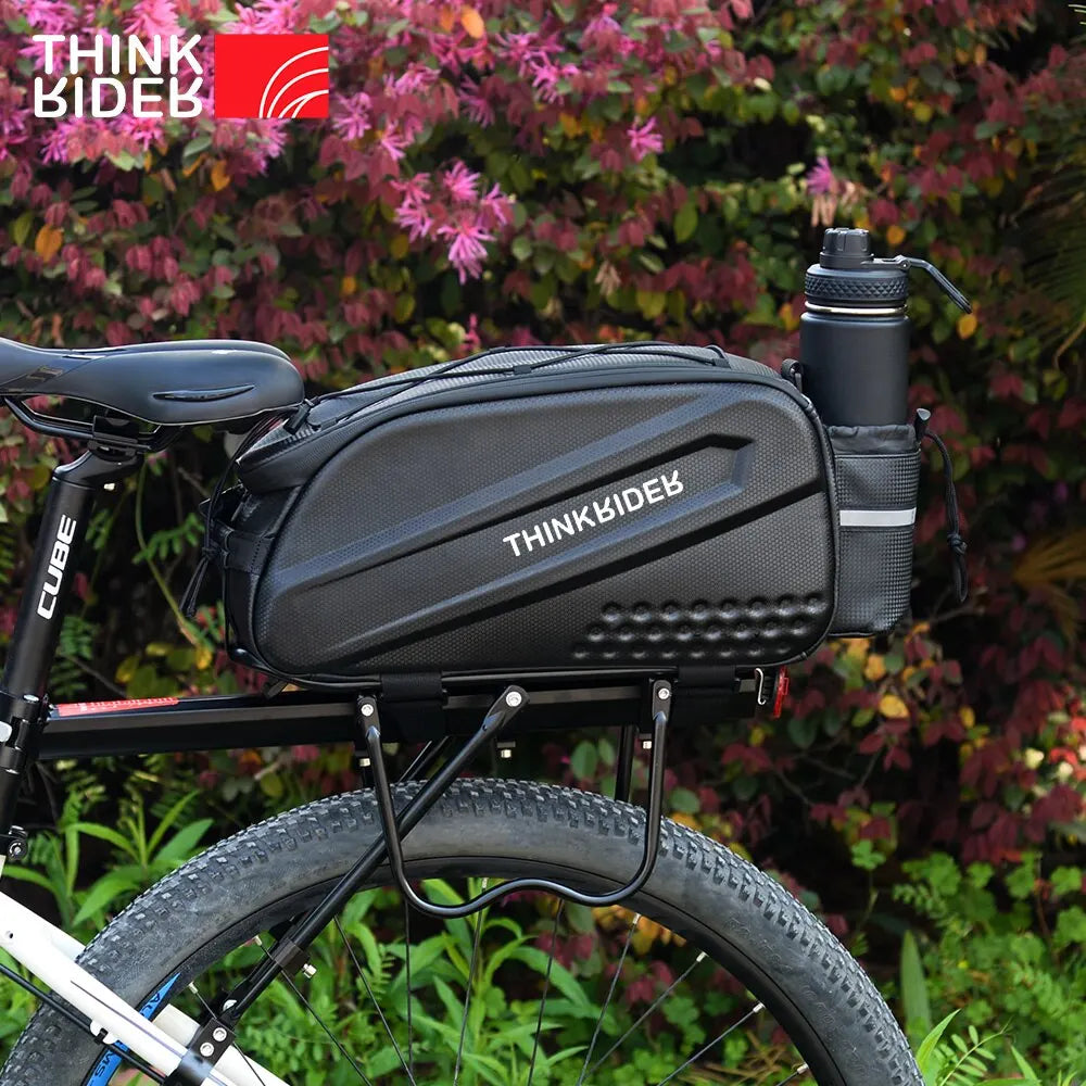 ThinkRider Bicycle Hard Shell Saddle Bag 14L Large Capacity, Water-Resistant, Rain Cover