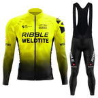 2026 Spring Cycling Jersey Set Ropa Ciclismo Orange Bicycle MTB Clothing Road Bike Suit Men Long Sleeve Bicicleta Bib Pants Set