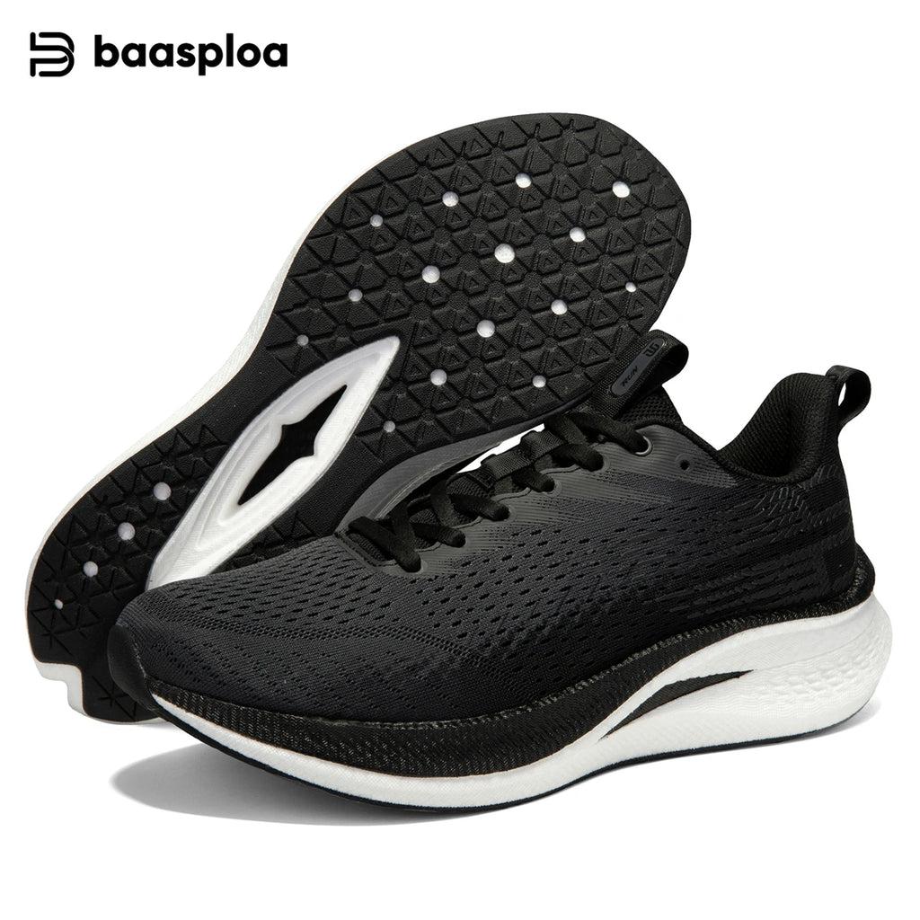 Baasploa Men Women Running Sneakers New Brand Carbon Plate Mesh Breathable Male Female Professional Training Unisex Sport Shoe