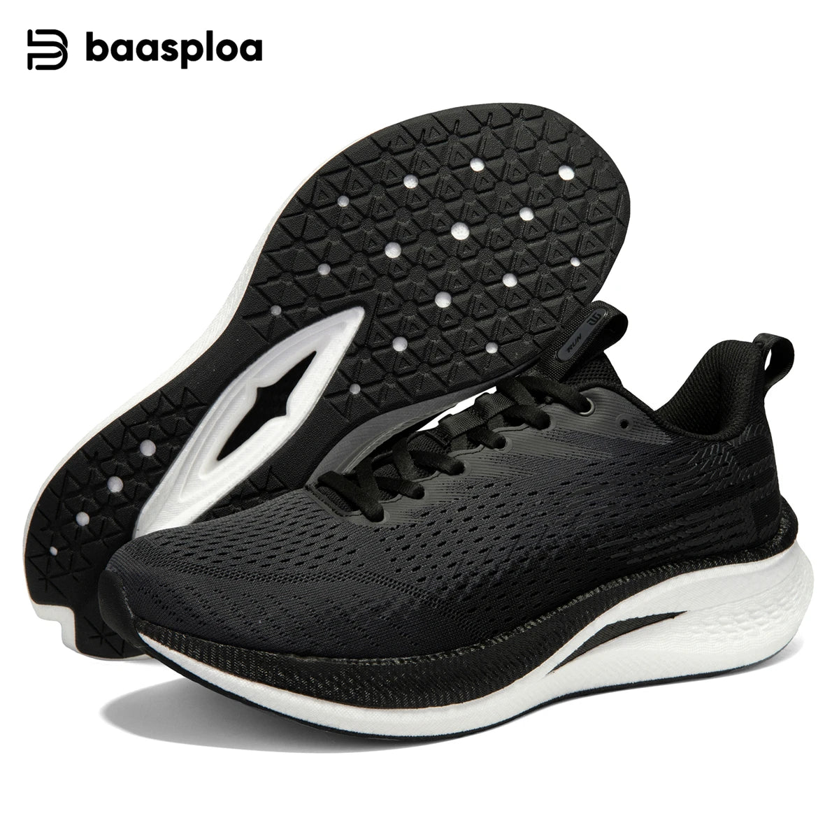 Baasploa Men Women Running Sneakers New Brand Carbon Plate Mesh Breathable Male Female Professional Training Unisex Sport Shoe
