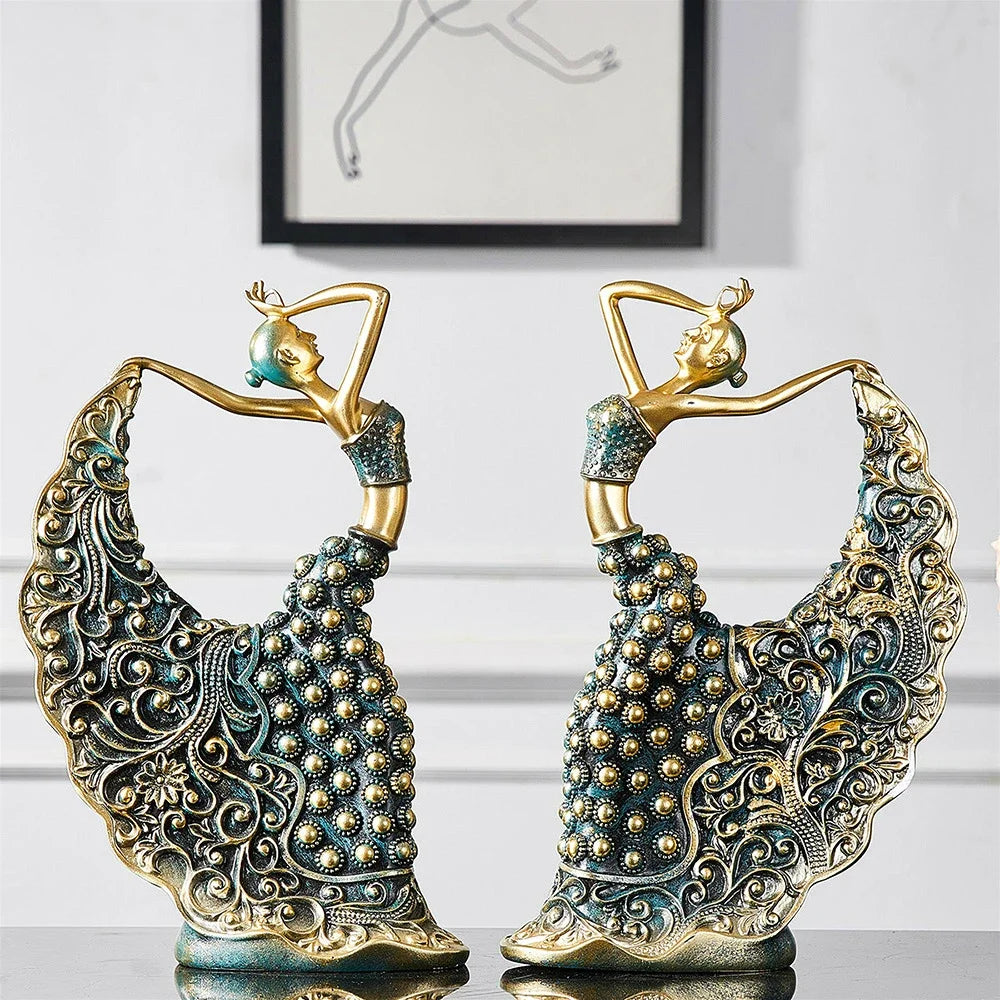 Peacock Dancer Model Luxury Atmosphere Decoration Home Living Room Decoration Ceramic Abstract Sculpture Art Decoration Statue