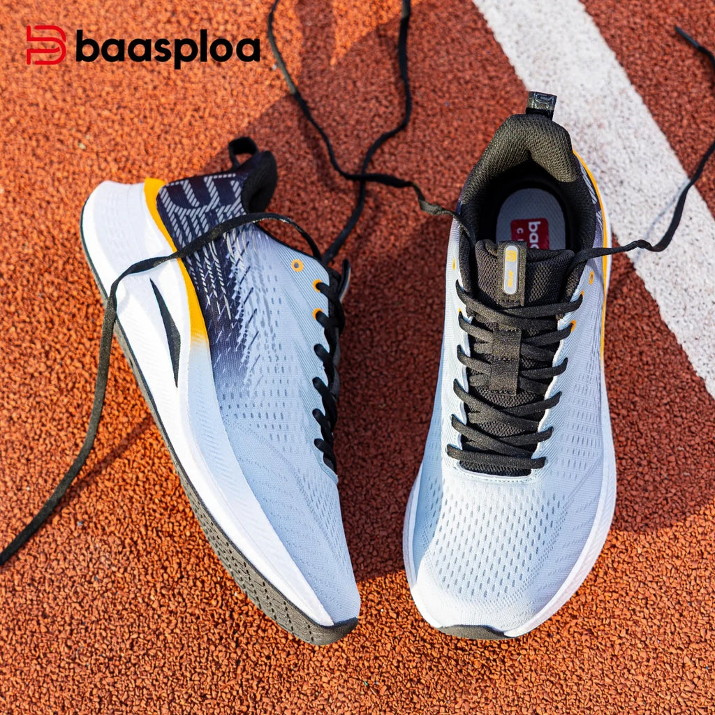 Baasploa Men Women Running Sneakers New Brand Carbon Plate Mesh Breathable Male Female Professional Training Unisex Sport Shoe