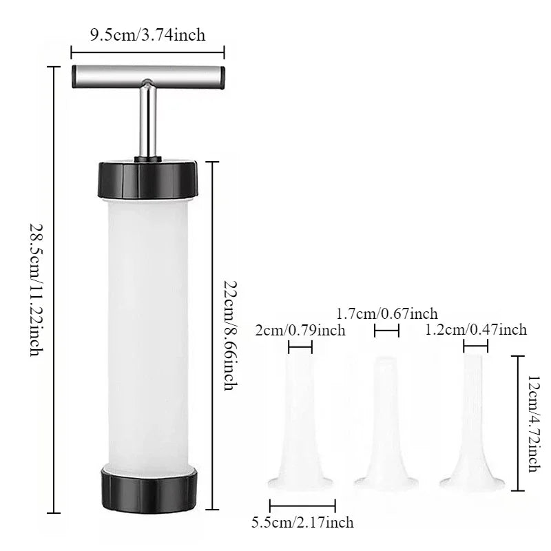 1set Sausage Filling Machine Set Meat Stuffer Filler Manual Meat Injection Sausage Tool Make Sausage Kitchen Cooking Tool