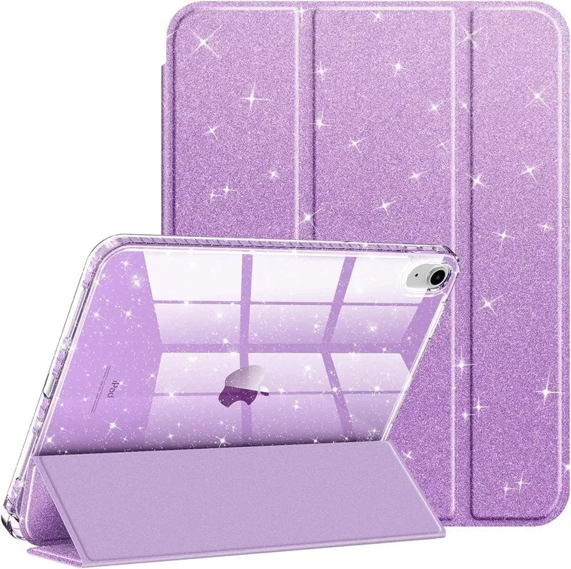 For iPad A16 A19 12th 11th 10th Case with Pencil Holder Glittering Sparkly Cover for iPad 10.2 10.5 Air 4 5 Air 11 M2 M3 M410.9