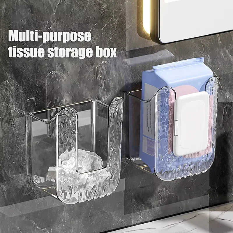 Effortless Access Wall-Mount Tissue Box - Durable & Stylish Bathroom Essential