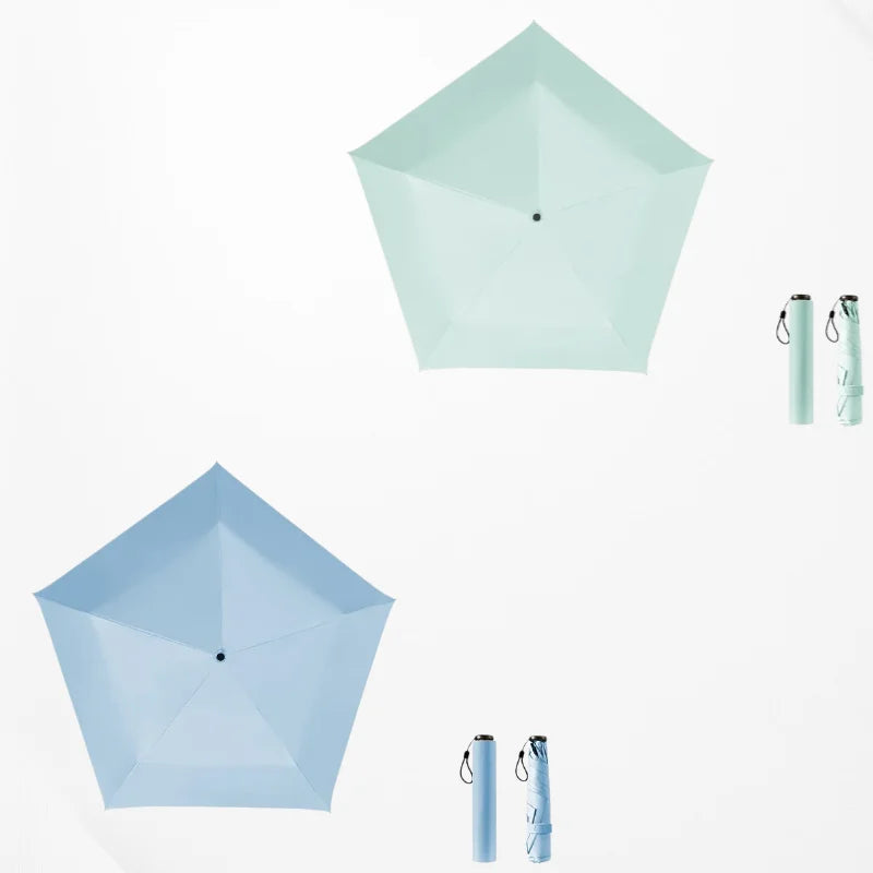 2-in-1 UV Protection Mini Folding Travel Umbrella, Ultralight Pocket Rain Umbrella, 1pc