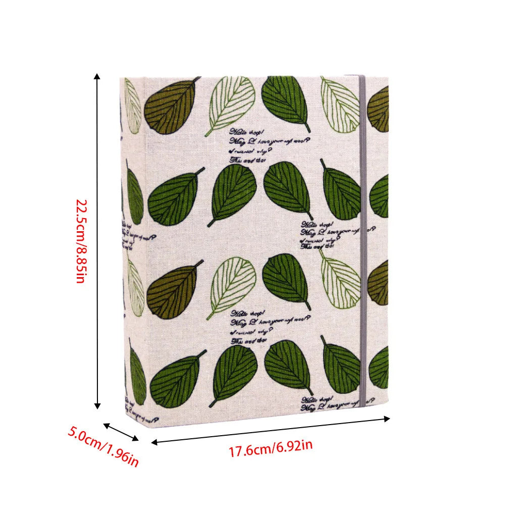 Linen Photo Album Book 200 Pockets 4x6 Inch, Printed Cover Styles, Beige/Green/Blue