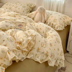 Bonenjoy Lace Duvet Cover Printed Home Quilts Cover Ruffles Comforter Covers Adults Kids Room Bedding (Pillowcase Need Order)