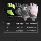 MuqiNush Half Finger Cycling Gloves with Cushion Padding, Anti-Slip, Breathable, Gray/Pink/Black/Green