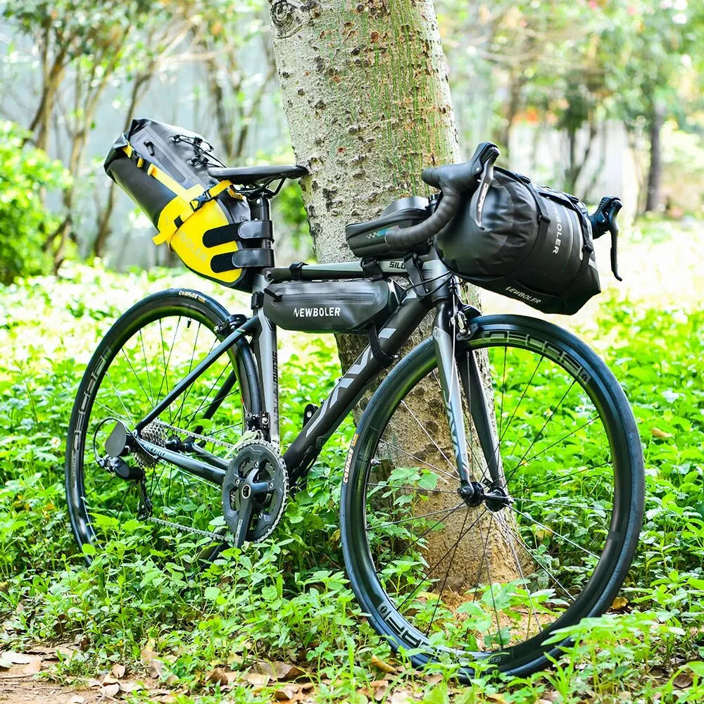 NEWBOLER NEW Bike Front Tube Bag Waterproof Bicycle Handlebar Basket Pack Cycling Front Frame Pannier Bicycle Accessories