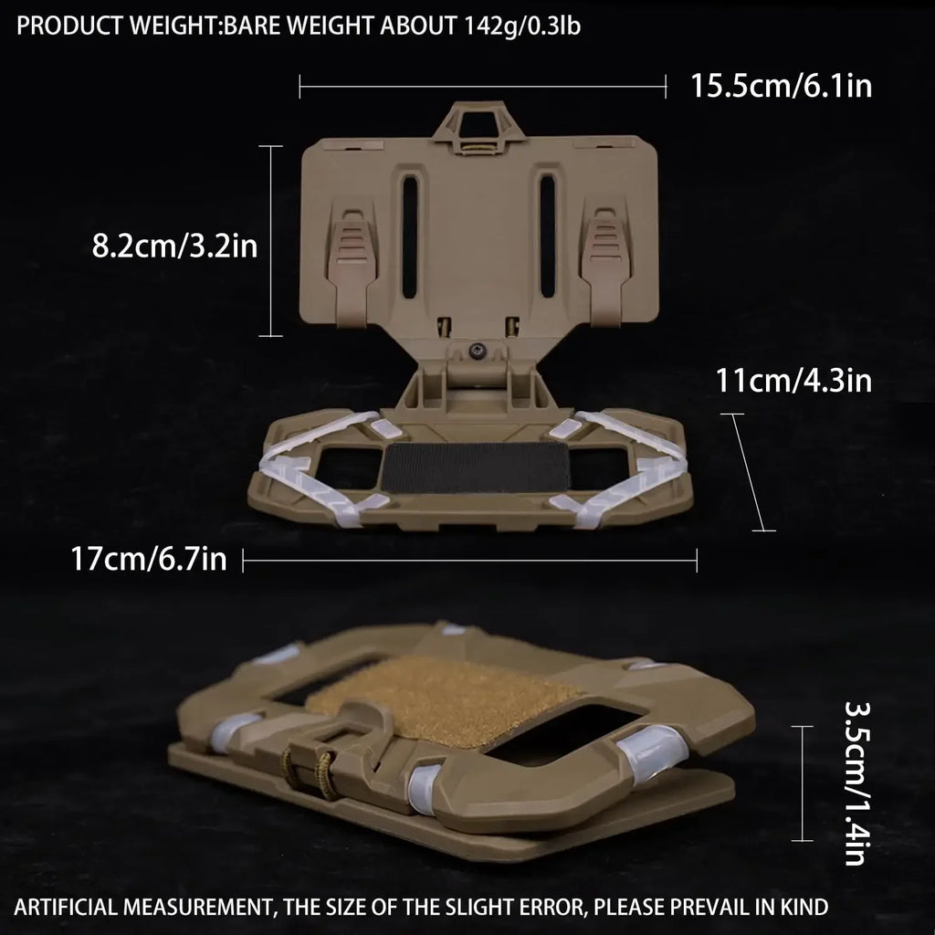 Molle folding phone map holder navigation board for tactical vest chest mount, black/green/desert, 1pc/5pcs
