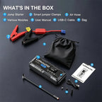 4 In 1 Car Jump Starter with LED Lighting 4000A Portable Car Battery Charger Power Bank Tire Inflator Pump 160PSI Air Compressor
