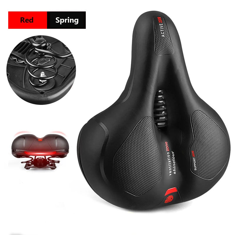 Reflective Shock Absorbing Hollow Bike Saddle MTB Bicycle Seat Breathable Rainproof Cycling Road Mountain Cycling Accessory 0402