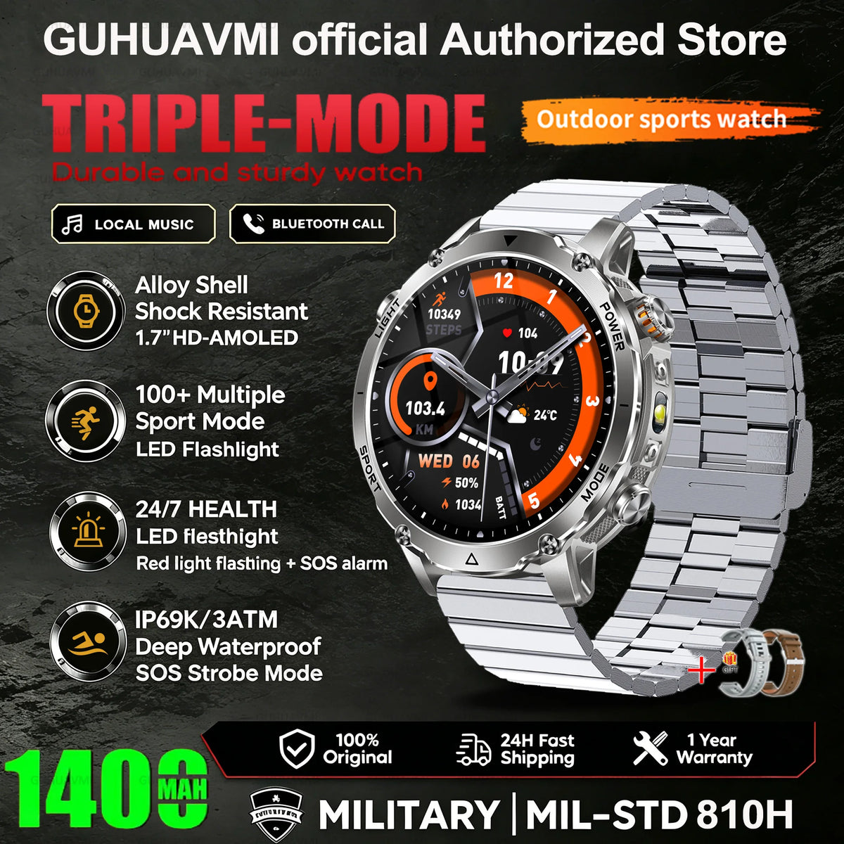 Silver Steel B 2A / Sports Watch