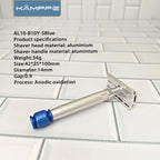 KAMPFE aluminum Double Edge Manual Shaver with Non-Slip Razor Grip Light Weight Safety Razor gifts for men.
