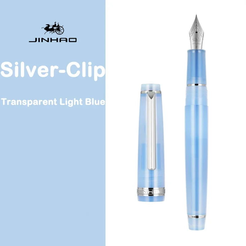 JINHAO 82 Fountain Pen Spin Silver Clip EF F M Nib Business Office School Supplies Ink Pens Korean Stationery Pens for Writing