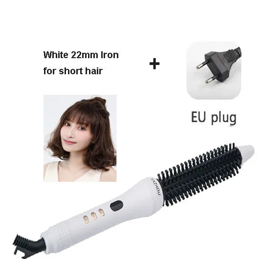 22/26/32mm Multifunction Straightener & Curler Comb Tourmaline Ceramic Simply Round Hot Brush LCD Display Salon Style Curly Tool