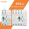 ETEC Din Rail 2P/4P ATS Dual Power Automatic Transfer Switch Electrical Selector Switches Uninterrupted Power 40A/63A PV Energy