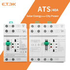 ETEC Din Rail 2P/4P ATS Dual Power Automatic Transfer Switch Electrical Selector Switches Uninterrupted Power 40A/63A PV Energy