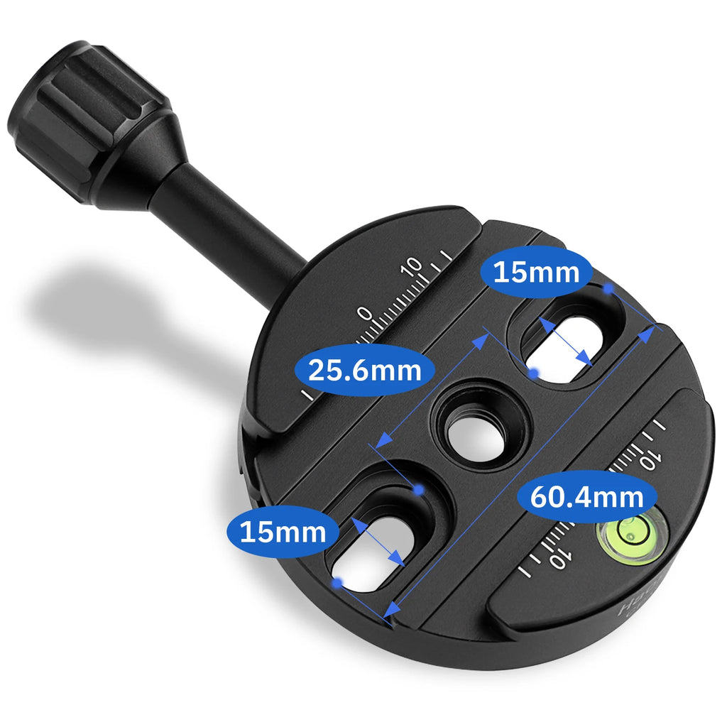 Haoge 64mm Screw Knob Clamp Adapter Mount for Quick Release QR Plate Camera Tripod Ballhead Monopod Ball Head Fit Arca Swiss