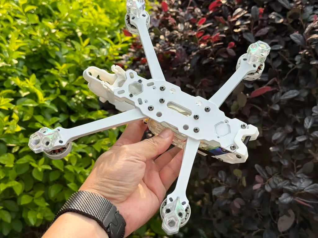 SpeedyBee Mario 5 FPV Drone Frame Kit Unassembled White with LED Channel Arms