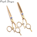 Professional Hairdressing Scissors 5.5" 6" Purple Dragon JP 440C Swivel Thumb Hair Cutting Scissors Barber Thinning Shears Z9019
