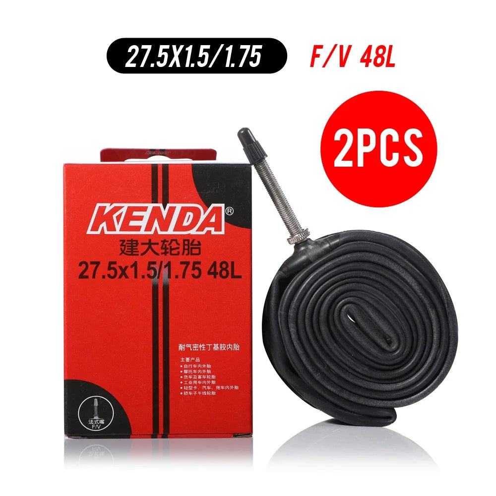 2PCS KENDA Bicycle Inner Tube MTB Bike Tires 26 27.5 29 Inches 1.5/1.75 1.9/2.125 2.3/2.4 AV FV Cycling Butyl Rubber Inner Tube