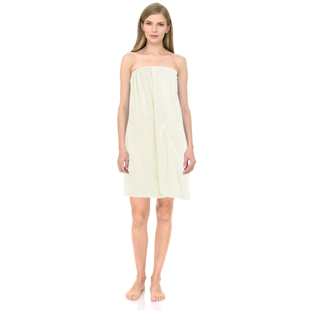 1pc Bath Wrap Towel, Absorbent Microfiber Spa Shower Robe With Elastic Top, Solid Color