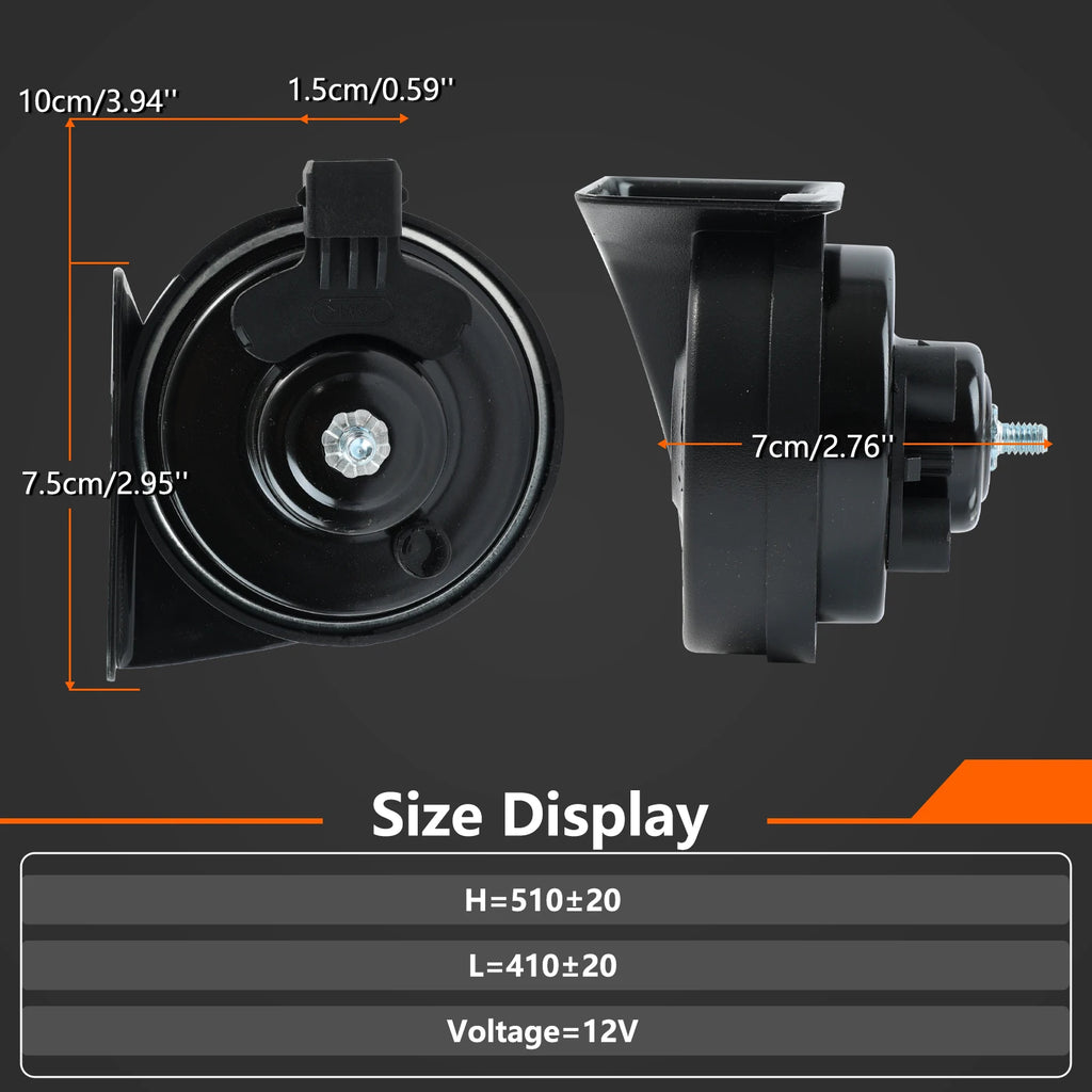 Pair of 12V 120db Twin Tone Snail Horn For Peugeot 106 206 307 308 405 406 605 607 806 Boxer 3008 5008 Citroen Relay Picasso