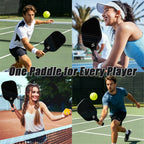 Poplar Wood Pickleball Paddle Set with 4 Balls & Carry Bag, Comfort Grip, Black/Blue