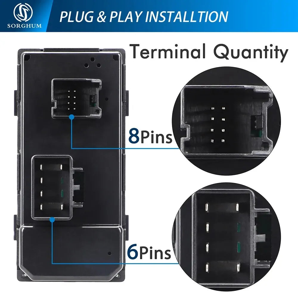 Front Left Power Window Switch for Chevy Silverado GMC Sierra Traverse HHR Yukon Buick Replaces 25789692 20945129 25951963