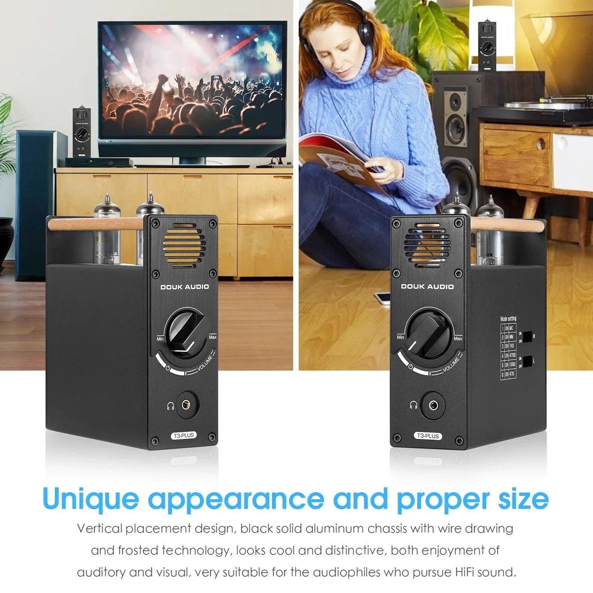 Douk Audio Vacuum Tube Phono Preamp MM/MC Turntable Stereo Desktop Pre-Amplifier Headphone Amp