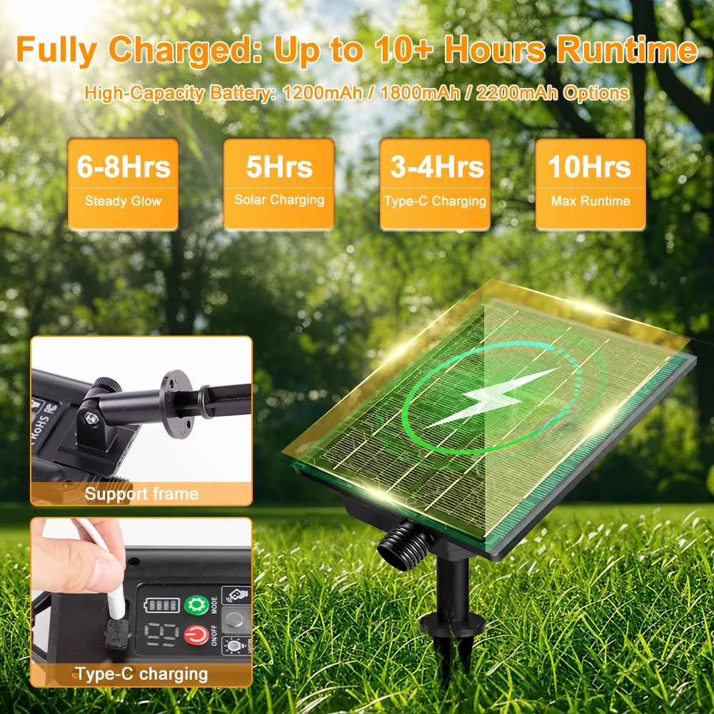 Grensk Solar String Lights with Remote, Dimmable G40 LED Diamond Bulbs, IP44 Outdoor