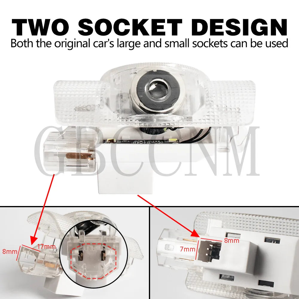 LED Car Ghost Shadow Welcome Door Light Bulbs Accessories For LEXUS RX300 RX330 RX350 RX400h RX450h ES250 ES300 ES300h ES330