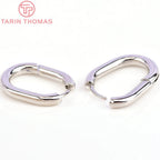 (5562)4PCS 16x20.5MM 24k Gold Color Brass Oval Earrings Hook DIY High Quality Jewelry Making Findings Accessories Wholesale