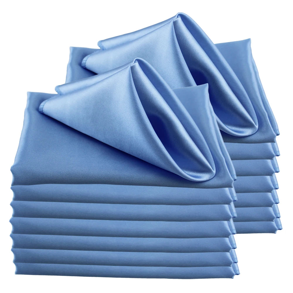50pc Square 30x30cm Satin Elegant Satin Napkins Perfect For Wedding Graduation & Dinner Parties Restaurant Coffee/Cake Tea Towel