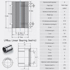 LM8uu LM8luu Linear Bearing Black Chrome Plated Rod Bushing for THE 100 3D Printer Prusa I3 Mk3S Maker TWCS Throttle Upgrade