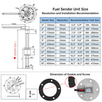 150mm-600mm Water Fuel Level Sensor 0-190Ohm/240-33ohm Sensor for Marine Boat Yacht Car Oil Liquid Tank Fuel Sender Unit Sensors