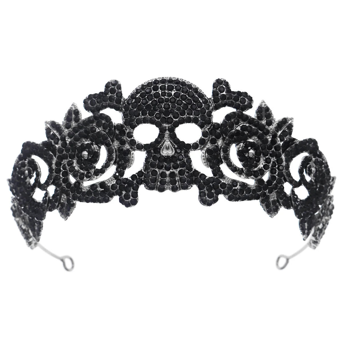 Halloween Gothic Style Alloy Crown Skull Bat Spider Handcrafted Crystal Jewelry Hair Accessories For Women Holiday Headwear