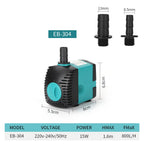 Submersible Aquarium Water Pump EU Plug 220-240V Ultra-Quiet Filter 3-85W