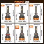 Tri-Color LED Headlight Bulb Kit with Remote, 12-48V, 3-Color Flash, Select Fitment
